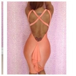 Popular NEON Spandex Dress w/ Fringe