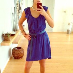 Francesca's Sz M Cobalt blue ruffle dress