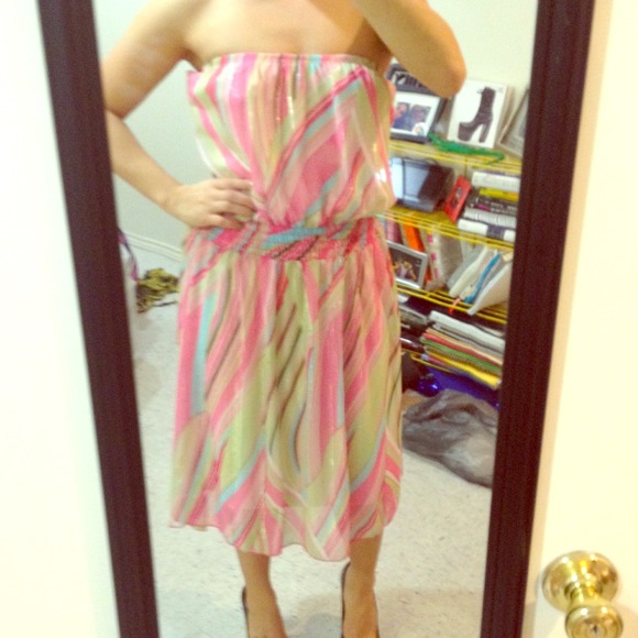 Strapless pastel dress