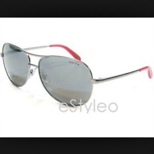 Ralph Lauren women's gunmetal aviator sunglasses.