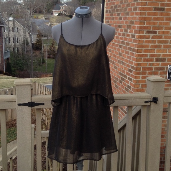 Francesca's Collections Dresses & Skirts - MYAN by "Francesca's"  Black Gold Shimmer Dress