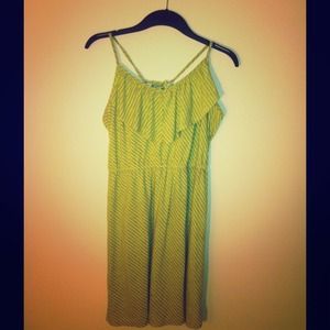 Lime green & grey dress