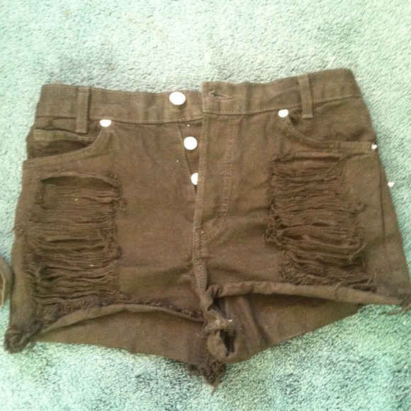brandy melville black high waisted shorts