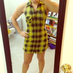 Plaid halter dress