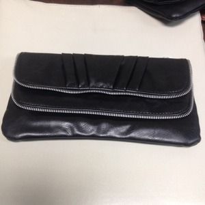 Black hand bag leather