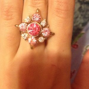 Pink and gold adjustable ring💗