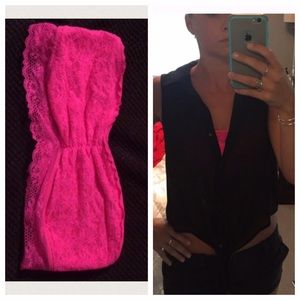 Lace bandeau and chiffon like tank top bundle!!