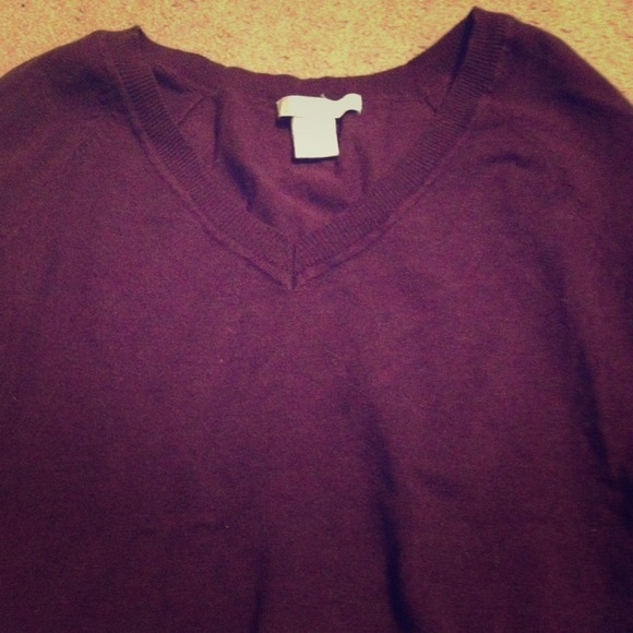 Deep purple long-sleeved sweater: Charlotte Russe