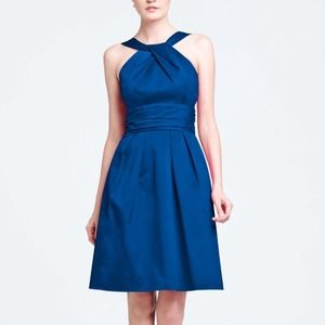David's bridal "horizon" blue bridesmaid dress