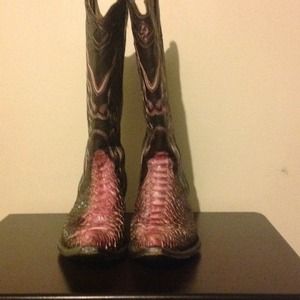 Pink / Brown Corral Boots