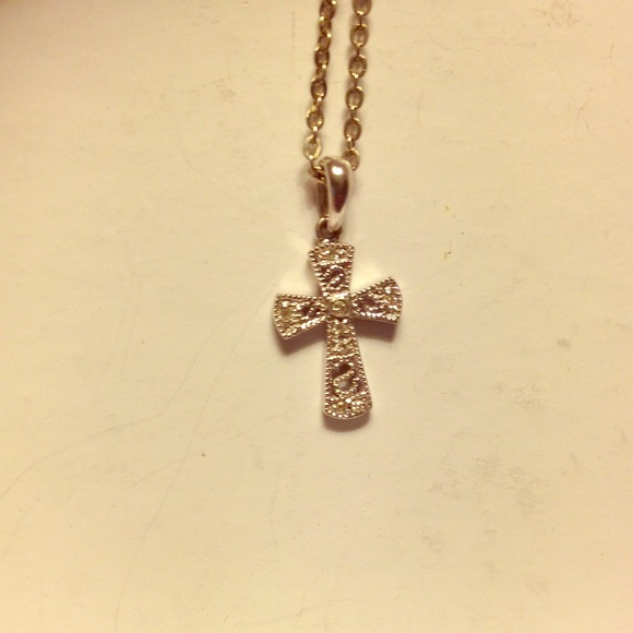 Diamond 14K White Gold Cross