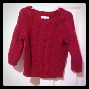 Red Cable Knit LOFT Sweater!