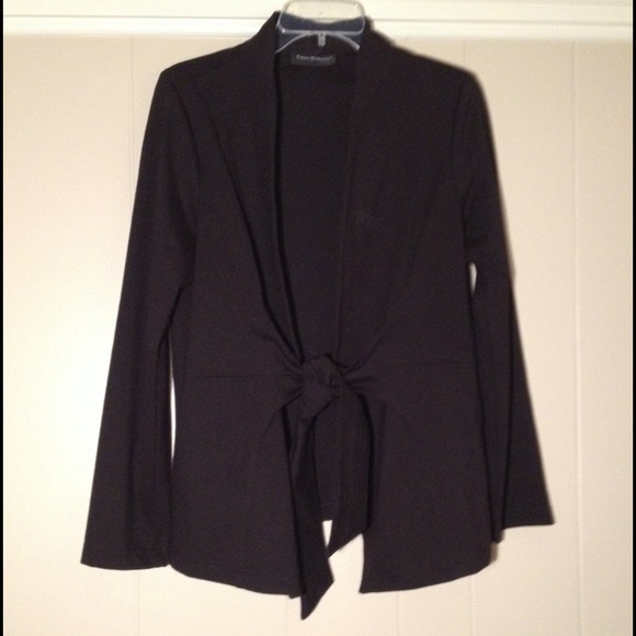 Black tie front ponte knit jacket. Size XL
