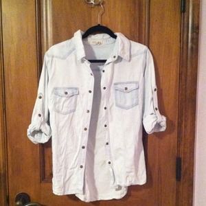 White-washed Jean Jacket/Coral High Waist Bundle