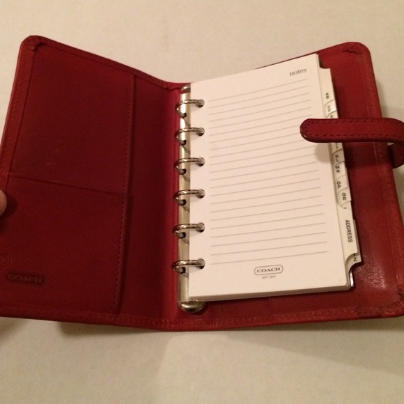 Coach Accessories Authentic Red Leather Planner Poshmark
