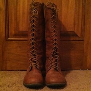 Brown Lace-up Boots