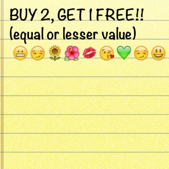 BUY 2,GET 1 FREE 💋😜❤😬😃😘🌺