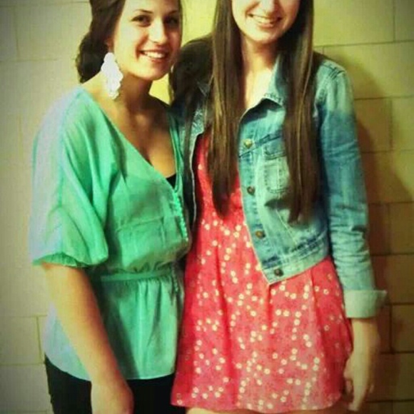 Teal Halfway Button Up Blouse from Forever 21