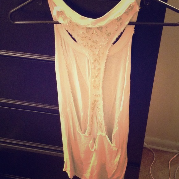 🐱REDUCED🐱Slouchy Racerback Cream Smock Tank
