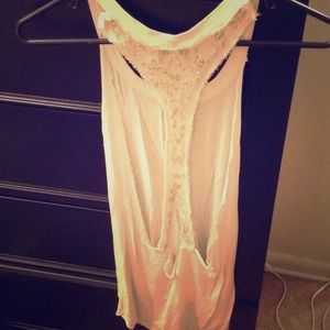 🐱REDUCED🐱Slouchy Racerback Cream Smock Tank