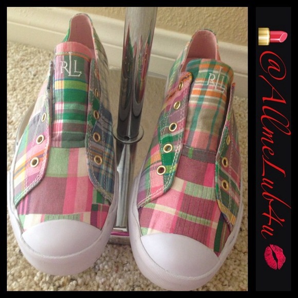 🚫SOLD🚫SALE/REDUCED! Ralph Lauren Plaid Shoes - Picture 2 of 4