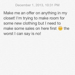 Make some offers, please 😊