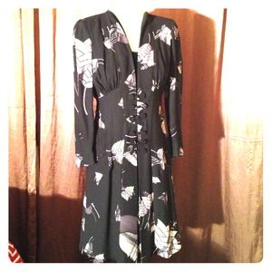 Gucci- Black printed silk dress