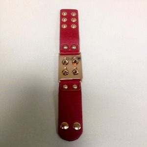 Red leather faux Braclet