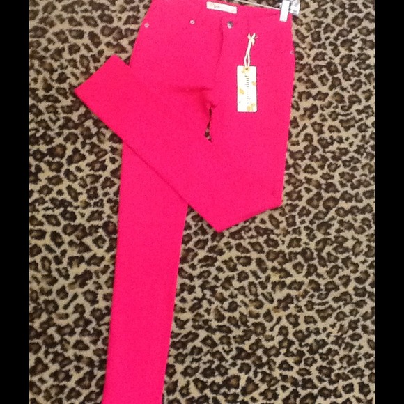 Pants - Hot Pink Knit Skinny Pant
