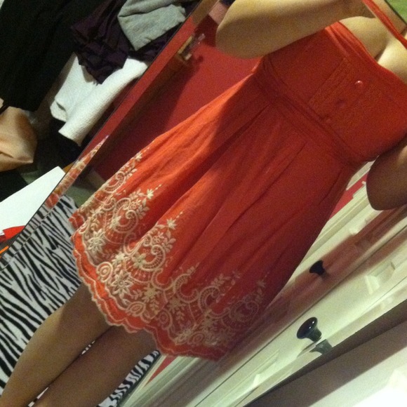 Orange strapless sundress - Picture 2 of 2