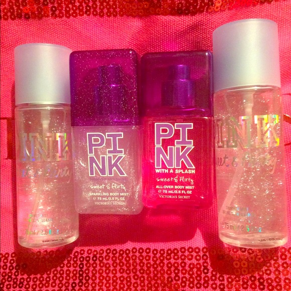 4 Victoria's Secret pink sprays, 1 dog 1 bag only
