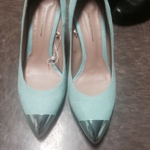 Zara Mint Suede (real leather) Metal Toe Cap