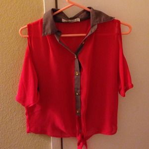 ✨REDUCED✨Sheer cut out sleeve blouse top