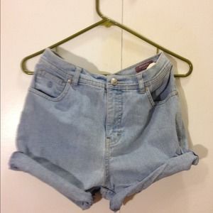 Denim high waisted shorts