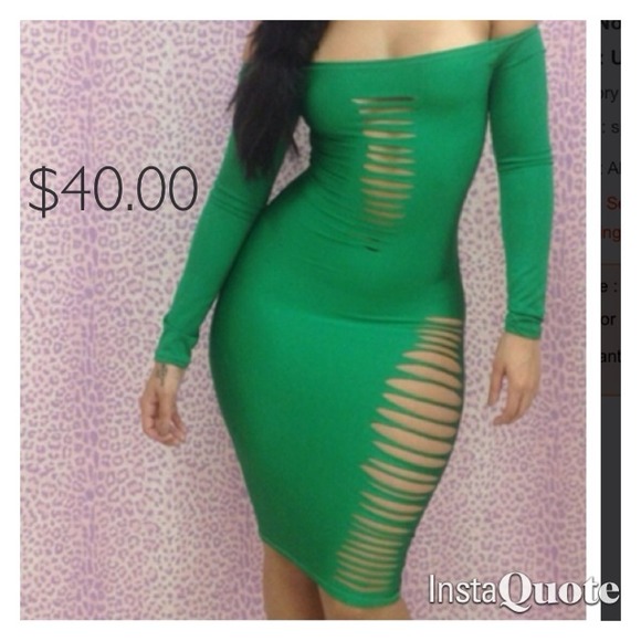 Go green!! Sexy body conscious dress