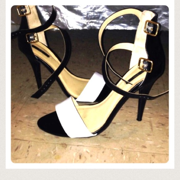 Black & white heels