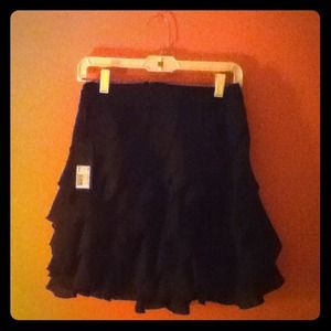 Kardashian Kollection black cascade frilled skirt