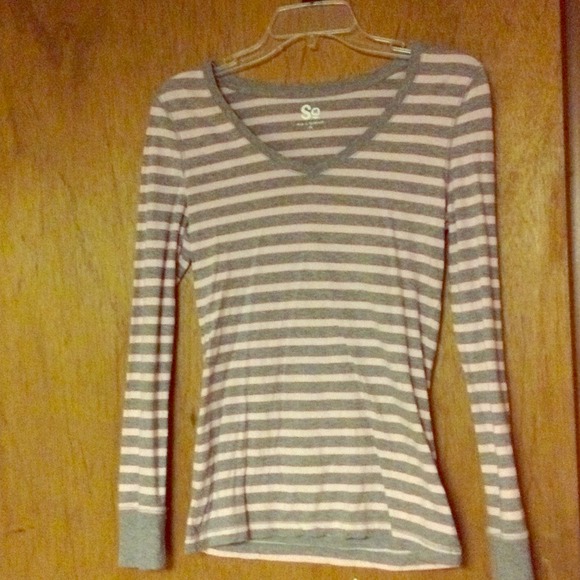 Grey & pink long sleeve shirt