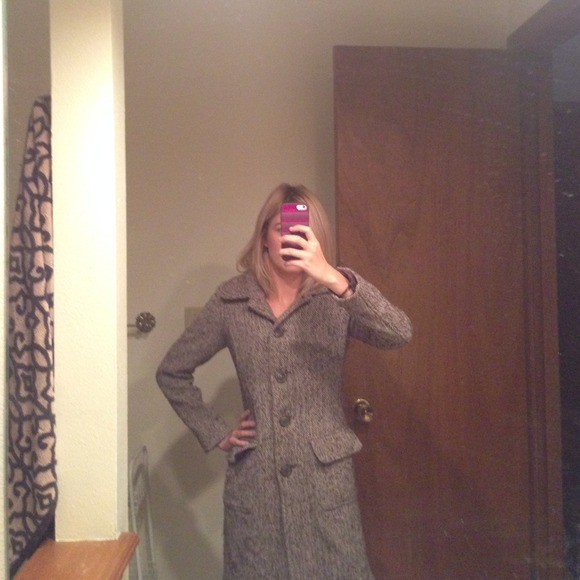 Brown tweed like dress coat - Picture 4 of 4