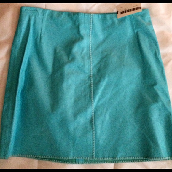 AMAZING Parallel Leather miniskirt 18' in aqua S2