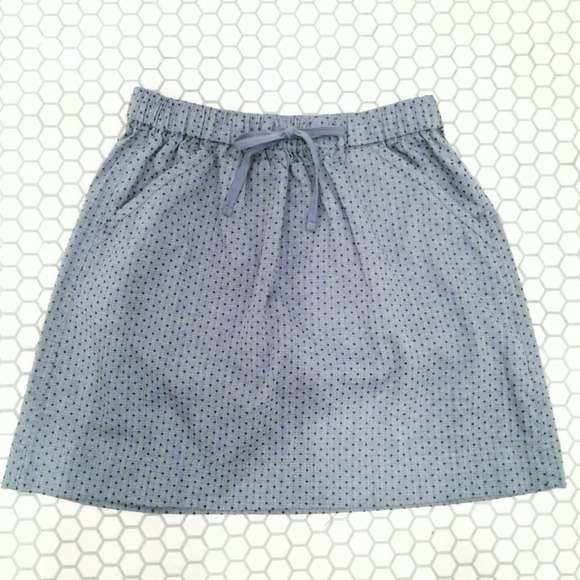 :: SOLD IN A BUNDLE :: Chambray Polka Dot Skirt