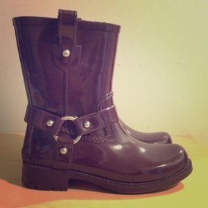 Michael Kors Short Dark Aubergine Rain Boots