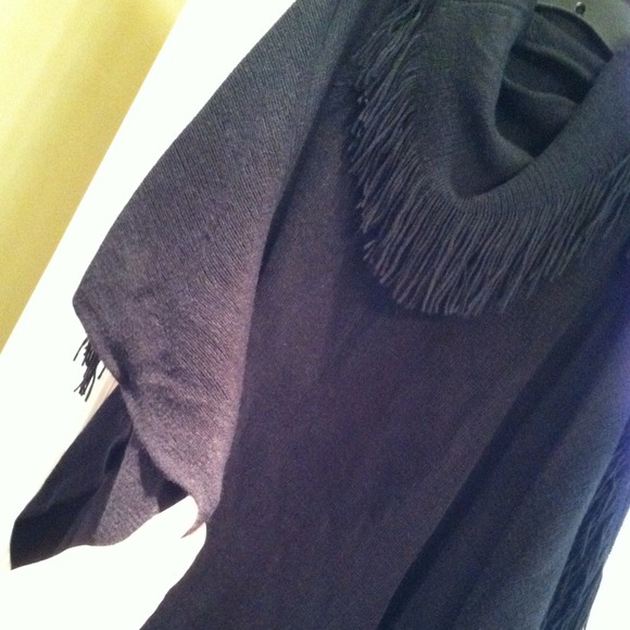 Lane Bryant Tops - Lane Bryant black fringed poncho