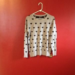 Gray and heart sweater never been worn.