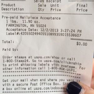 Proof of shipment :)