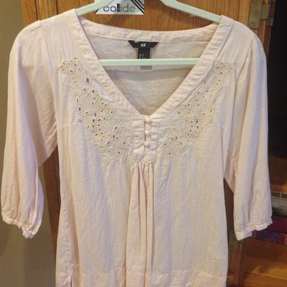 peach blouse