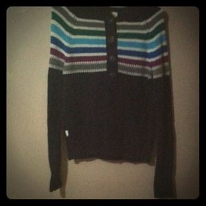Aeropostale hooded sweater. Striped with buttons.