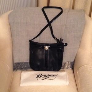 Brighton black leather bag