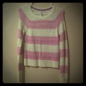 Pink and white sweater