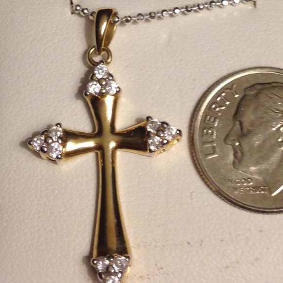 925 cross yellow gold